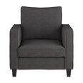 thumbnail image 3 of Georgia Linen-Like Upholstered Accent Chair & Ottoman Set, 3 of 6