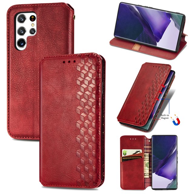 Case for Samsung Galaxy S22 Ultra 5G Cover Magnetic Protective Wallet Flip Case