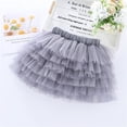 thumbnail image 3 of Splozh Kids Tutu Skirt Toddler Kids Solid Tulle Tutu Tiered Skirt Princess Party Skirt Layered Skirt for Little Girls Grey,2-3 Years, 3 of 3
