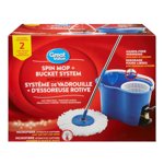 Great Value Spin Mop & Bucket System with 2 Mop Heads