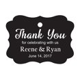 thumbnail image 1 of 100 PCS Custom Wedding Favor Hang Tags Thank you for celebrating Personalized Paper Tags, 1 of 1