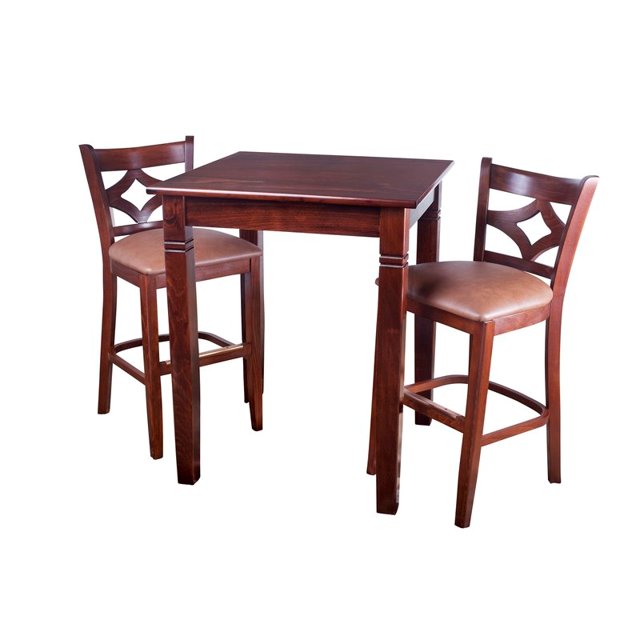 Beechwood Mountain 3 Piece Solid Wood Curtain Pub Set in Medium Oak