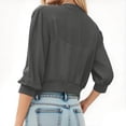 thumbnail image 3 of Erwazi Cropped Cardigan Sweaters for Women 3/4 Sleeve Fall Trendy Open Front Lightweight Short Cardigans, 3 of 7