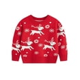 thumbnail image 2 of Chandails de Noël Garçons Filles Chandail à Manches Longues en Tricot Col Rond Chandail pour Enfants Chandail de Noël Laid Hauts 3-8 Ans (7 Ans, Rouge 03), 2 of 6