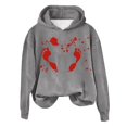 thumbnail image 4 of WEAIXIMIUNG Sweat à Rayures pour Femmes Automne et Hiver 2025 Tendance avec Capuche et Imprimé Lettre, 4 of 4