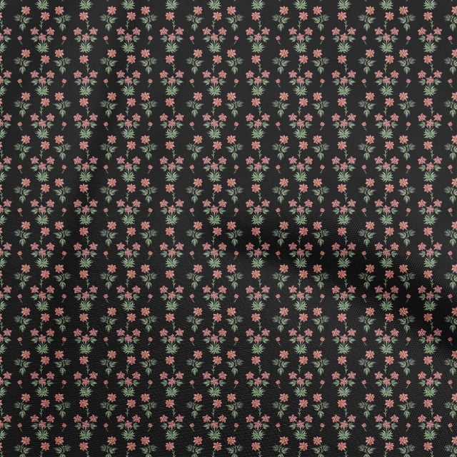 oneOone Viscose Chiffon Black Fabric Floral Sewing Craft Projects Fabric Prints By Yard 42 Inch Wide