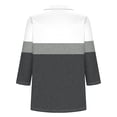 thumbnail image 4 of Hot6sl Économies d'Été Liquidation Blouse & Chemise à Manches Courtes Col Rabattu, T-shirt Assorti pour Femmes Col en V Col Rabattu Manches 3/4, Haut en polyester pour Femmes Gris, m, 4 of 5