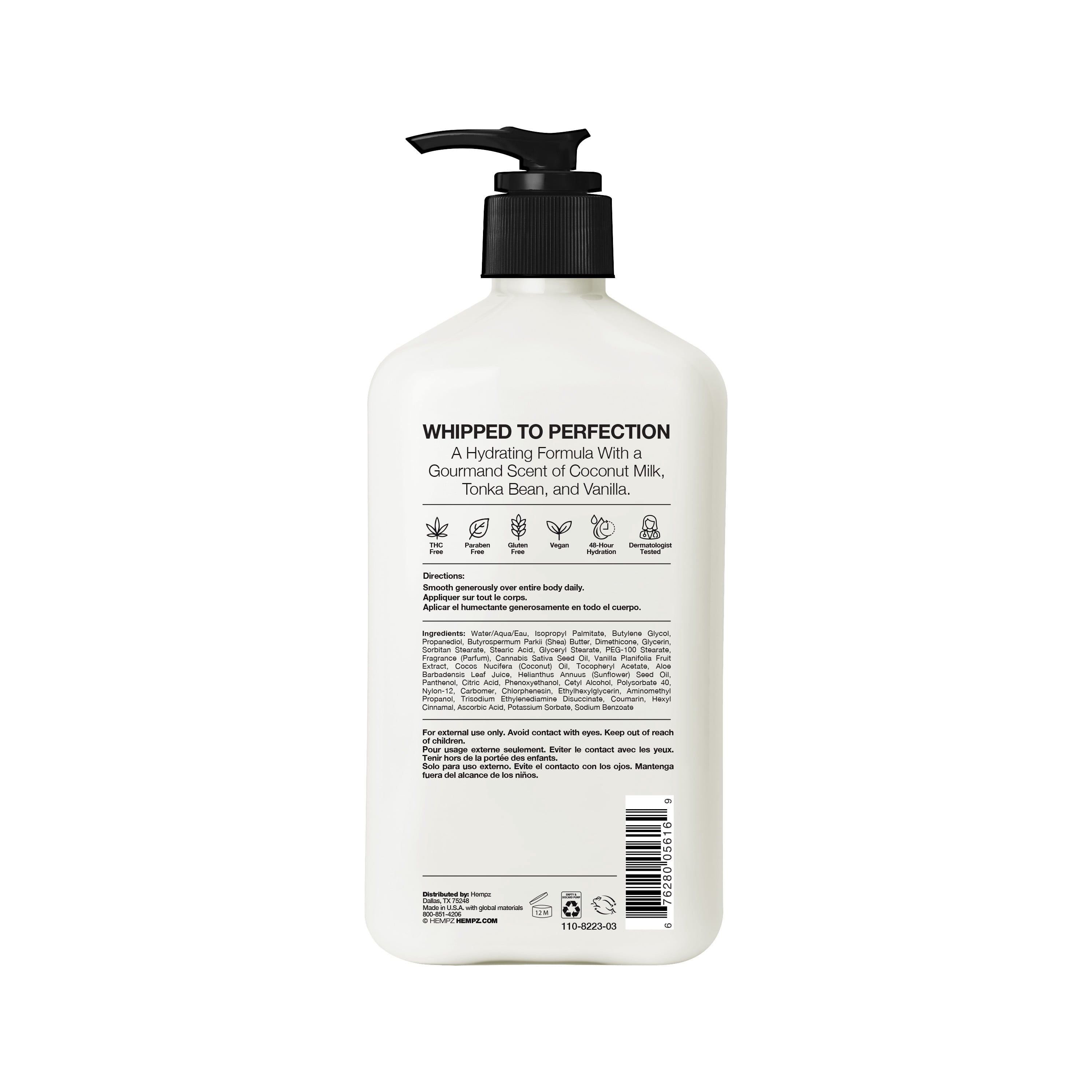 HEMPZ  Vanille fouettée & crème de noix de coco pour la sécheresse