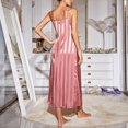 thumbnail image 4 of Women's Robes Solid Color Striped Satin Robe Femmes Women Sexy Nightwear Sleepwear 2 Pcs Set Pajamas M, 4 of 7