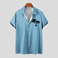 thumbnail image 1 of Mefallenssiah Mode Hommes Confortable Impression Manches Courtes Col Chemise Chemisier, 1 of 1