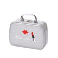 thumbnail image 1 of Makeup Case Lip Printed Portable Top Handle Makeup Box Cosmetic Organizer, 1 of 8