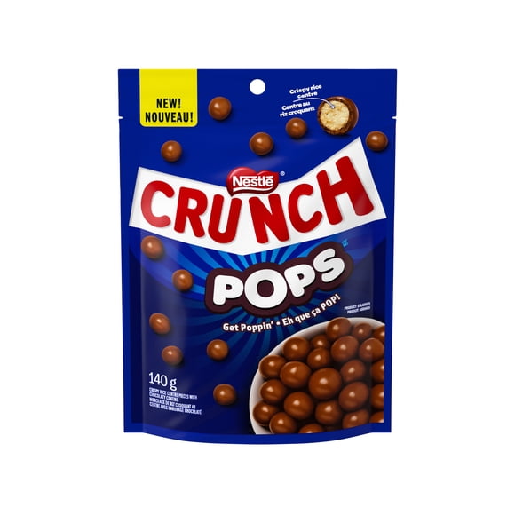 CRUNCH Pops, Crispy Rice Centre Enrobed In A Milk Chocolaty Coating, Bite-sized