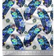 thumbnail image 1 of Soimoi polyester Crepe Fabric Leaves,Anemone & Feather Print Sewing Fabric Yard 42 Inch Wide, 1 of 1