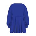 thumbnail image 3 of Womens Oversized Sweatshirt Dress Long Flowy Patchwork Pullover Tops Cute Drop Shoulder Sweatshirts Fall Long Sleeve Mini Dress Teen Girls Crewneck Solid Tunic Pleated Loose Clothing Beig, 3 of 5
