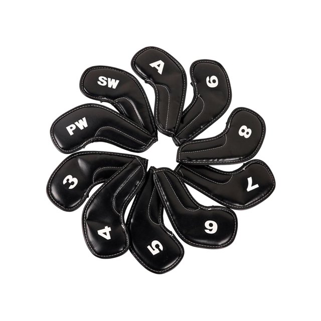 maskred 10Pcs PU Golf Iron Covers Set Sticky Training Equipment for Golf Club Head Swing and Distance Style A 1Set