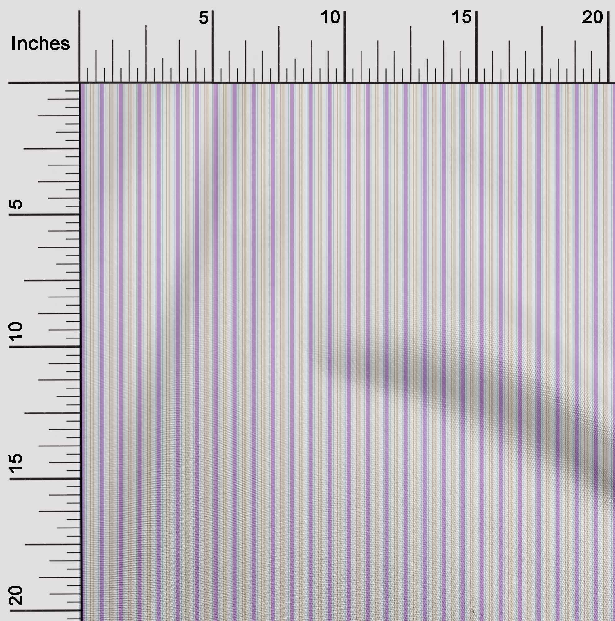 oneOone Cotton Cambric Fabric Multicolor Stripe Fabric Prints By Yard 56 Inch Wide