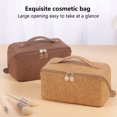 thumbnail image 4 of YAOMOBB Makeup Storage Pouch Great Capacity Travel Toiletry Storage Tool Faux Leather Makeup Brush Holder with Handle, 4 of 7