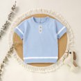 thumbnail image 2 of B91xZ Grands T-Shirts pour Filles Manches Courtes Col Rond T-Shirt Résistant pour Enfants, Bleu Clair 0-3 Mois, 2 of 5