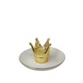 thumbnail image 1 of Sagebrook Home Ceramic 6" Crown Trinket Tray, White/Gold, 1 of 1