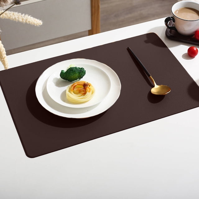 up to 65% off Iumwxz 17.71X11.81inch Rectangular Solid Colour Faux Leather Placemats Coffee Mats Dish Mat Kitchen Table Mats Easy to Clean Kitchen Table Mats Table Decor House Decor