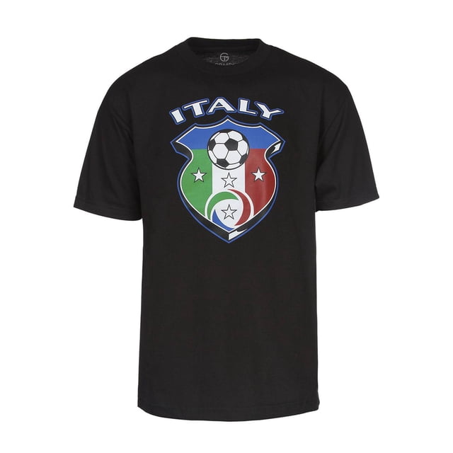 Italy National Futbol Team Black T-Shirt - Small