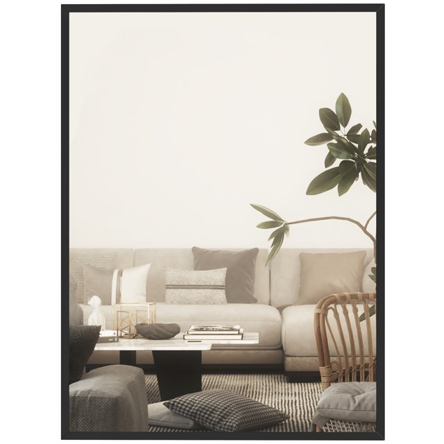 HOMCOM 30" x 40" Wall Bathroom Mirror for Home Decor, Vanity Mirror. This rectangular mirror features a sleek black MDF frame and high-definition glass for clear reflections and shatter protection. It measures 30 inches wide by 40 inches high (76.2 cm x 101.6 cm) with a 20 mm depth and 4 mm glass thickness. Designed for versatile use, it includes four pre-molded hooks for horizontal or vertical mounting. Suitable for bathrooms, living rooms, bedrooms, dining areas, and hallways, this mirror enhances decor by brightening and opening up spaces.