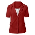 thumbnail image 3 of TIMIFIS Blazer Cardigan for Women Short Sleeve Open Front Cardigan Solid Color Jacket Work Office Blazer Outfall Business Clothes, 3 of 4