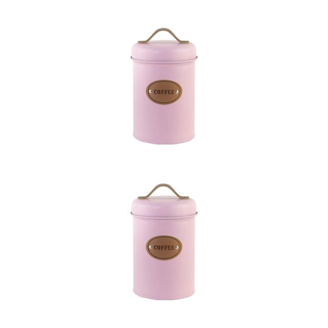 Wweixi Transparent Tea Jars For Storing And Displaying Favorite Tea Leaves Food Grade Metal Kitchen Storage Jars Jars Kitchen Pink coffee 2Set