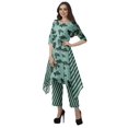 thumbnail image 3 of Moomaya Ensemble Kurti Kurta Pantalon pour Femmes Col Bateau Imprimé Robe 2 Pcs Tenue Ethnique, 3 of 6