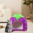 thumbnail image 4 of C 10.24X10.24 Inch Pet Shelter Yurt Bed Strawberry Design Warm For Cats, 4 of 8