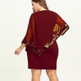 thumbnail image 3 of KIHOUT Robe Femme Grande Taille Épaules Dénudées Superposition Asymétrique Chiffon Sans Bretelles Robe à Paillettes, 3 of 6