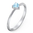 thumbnail image 3 of Heart Birthstone Ring - Blue Topaz (December), 3 of 6