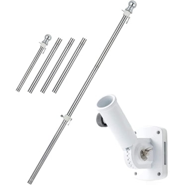 6FT Flag Pole Kit for House, 304 Stainless Steel Flagpole with Rotating Rings, Use for Backyard Garden Yard Truck Decoration (Flag Pole+Bracket+US Flag)