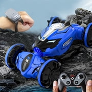 Blue Water And Land Remote Control Car Rc Stunt Car Toys For 6-12 Year Old Kids - 4Wd Remote Control Car - Gesture Sensor Gifts For Boys And Girls