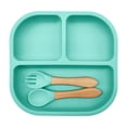 thumbnail image 1 of Hearth & Gear Silicone Divided Tableware Set For Dining Table Food Serving Tray With Utensil Holder Durable Kitchen Dish For Meals round Table Place Mats River Plate Mate Set round Table Mats Color, 1 of 3