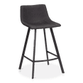 thumbnail image 1 of Bouclair Black Textured Faux Leather and Metal Bar Stool, 1 of 7