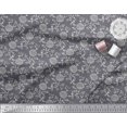 thumbnail image 3 of Soimoi Polyester Crepe Fabric Leaves & Floral Block Printed Fabric 1 Yard 52 Inch Wide, 3 of 3