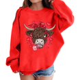 thumbnail image 1 of PMVFHDE Chandail Personnalisé Filles Mode Décontractée Col Rond Sans Capuche Manches Longues Imprimé Saint-Valentin Rouge, 4-5 Ans, 1 of 4