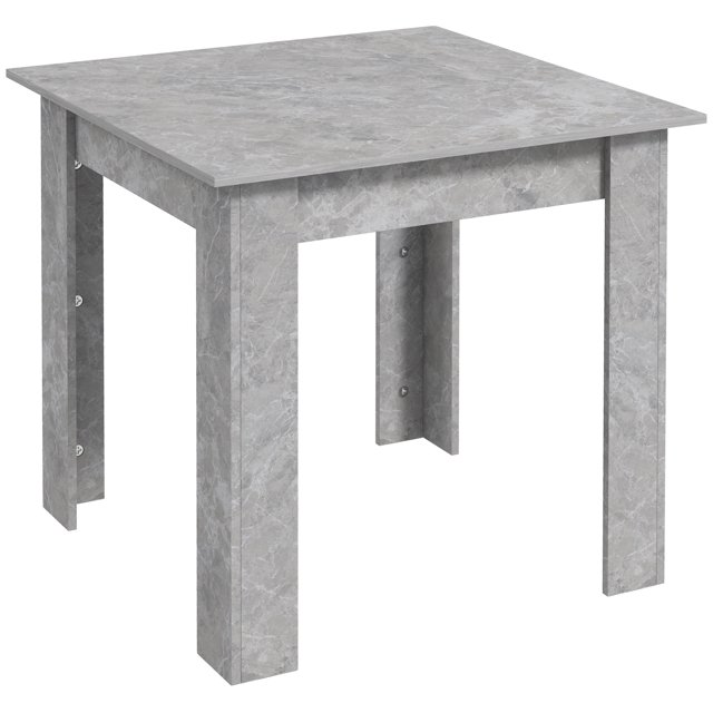 HOMCOM Square Dining Table for 2, Kitchen Table for Living Room, Grey