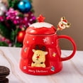 thumbnail image 1 of Vaidha Christmas Ceramic Mug Cute With Spoon Lid Large Capacity Household Ceramic Water Cup, 1 of 3