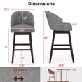thumbnail image 3 of Costway 31" Bar Stools Set of 4 with Rubber Wood Frame Swivel Seat Footrest & Rivet, 3 of 9