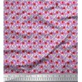 thumbnail image 1 of Soimoi polyester Crepe Fabric Leaves & Poppy Floral Decor Fabric Printed Yard 52 Inch Wide, 1 of 6