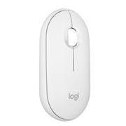 Logitech Pebble Mouse 2 M350s Slim Bluetooth Wireless Mouse, Portable, Lightweight, Customizable Button - Tonal White