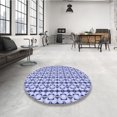 thumbnail image 4 of Ahgly Company Machine Washable Indoor Round Transitional Royal Blue Area Rugs, 6' Round, 4 of 7