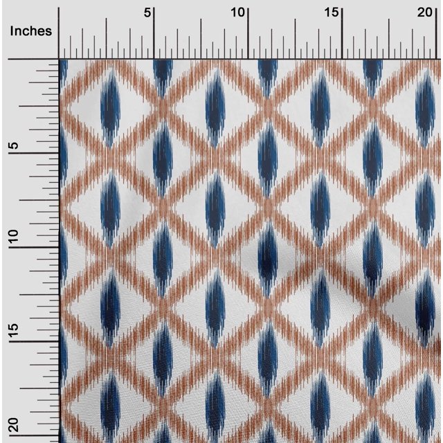 oneOone Polyester Lycra Fabric Diamond Ikat Print Fabric By The Yard 56 Inch Wide