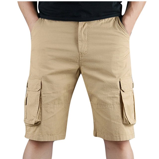 FAIWAD Shorts Cargo pour Hommes Décontractés Classiques Jusqu'aux Genoux à Multiples Poches Pantalons Capri Extensibles Shorts Décontractés d'Extérieur