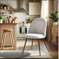 thumbnail image 2 of Homy Casa 2-Pack Beige Fabric Upholstered Dining Chairs with High Back Armless, 2 of 10