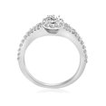 thumbnail image 2 of Bague de Fiançailles en Diamant Halo Coussin Taille Ronde 1,00 CT, 2 of 3