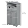 thumbnail image 3 of kleankin Storage Cabinet, Bathroom Cabinet with Adjustable Shelf, Grey, 3 of 10