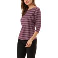 thumbnail image 4 of INSPIRE CHIC Women's Work Boat Neck 3/4 Sleeve Stretchy Knit Blouse, 4 of 6